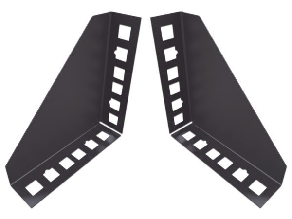 Sujetadores LinkedPro LP-RACK-ADAP para Instalación de Equipo Rackeable en placa o pared. Color Negro (Paquete con 2)