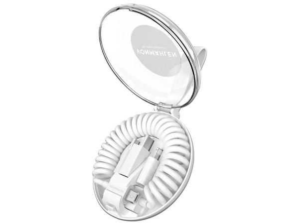 Cable USB-A (macho) a Micro-USB (macho) Vonmahlen Todo en uno, con adaptadores Lightning y USB Tipo C, Color Blanco.