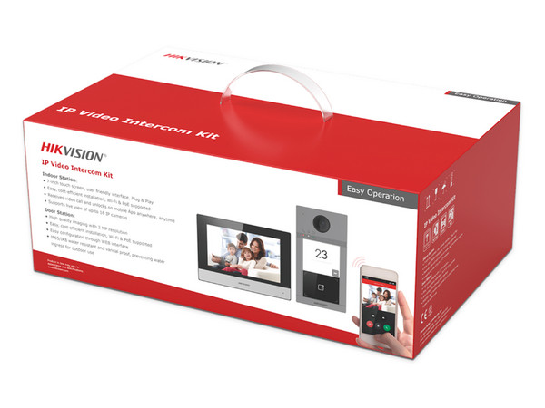 Kit de Videoportero IP Poe Estandar HIKVISION  DS-KIS604-P(C) con llamada a App de Smartphone, Apertura con tarjeta MIFARE, Soporte hasta para 2 puertas, IK08, IP65 - imagen 2