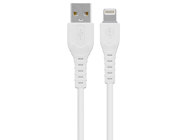 Cable Brobotix USB-A (M) a Lightning (M), 1 m. Color Blanco.