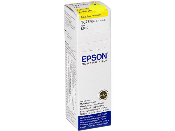 Botella de Tinta Amarilla Epson 673, Modelo: T673420.