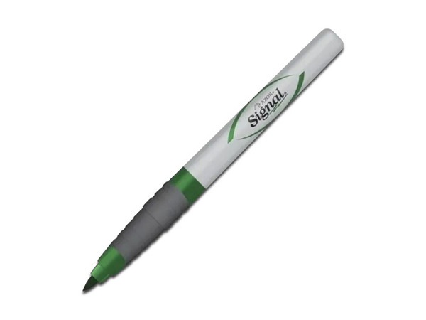 Marcador Permanente Azor Signal, Punta Fina, Color Verde, 12 Piezas.