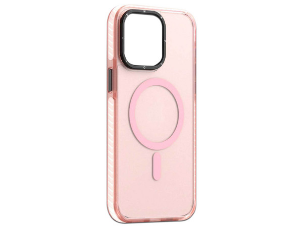 Funda Protectora Tekku Matte, Compatible con iPhone 15 Plus, Compatible con MagSafe, Color Rosa.