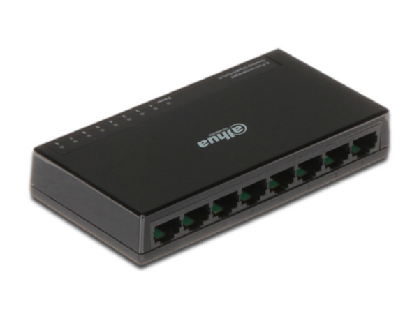 Switch Dahua DH-PFS3008-8GT-L con 8 Puertos Ethernet 10/100/1000Mbps.