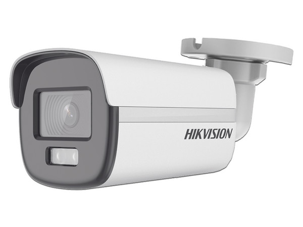 Cámara Tipo Bullet Hikvision ColorVu DS-2CE10DF0T-F, 2MP, 1920 x 1080p, Protección IP67. Color Blanco.