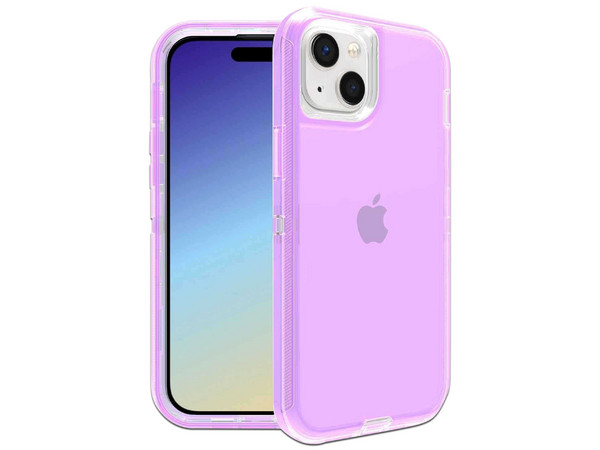 Funda Protectora TEKKU Protect 360 para iPhone 15, Color Violeta.