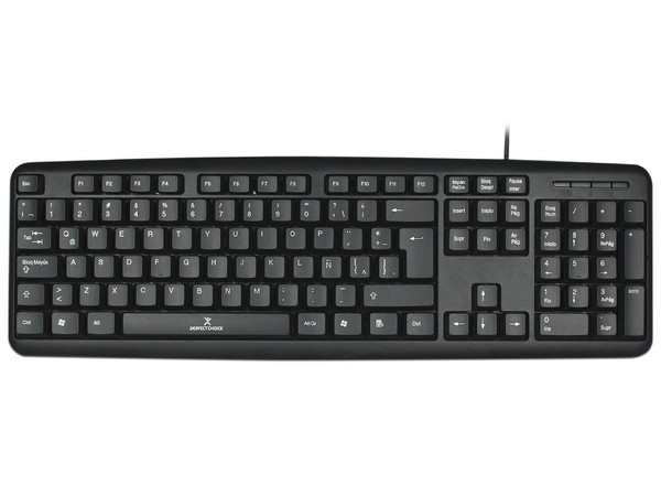 Teclado Estándar Alámbrico Perfect Choice, USB. Color Negro.