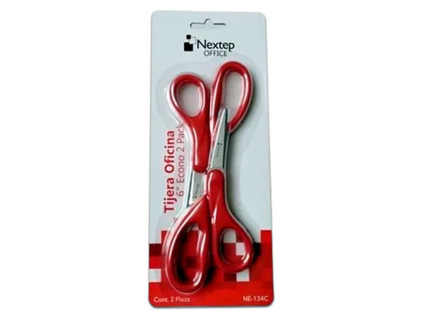 Tijeras Nextep NE-134C para Oficina de 6", Económica, 2 piezas. Color Rojo. - imagen 2