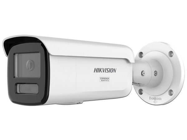 Cámara de Vigilancia Tipo Bala HIKVISION DS-2CD2T67G3-LIY de 8MP, Lente 4mm (3200 x 1800), IR de hasta 60m + Luz Blanca de 60m, IP67. Color Blanco.