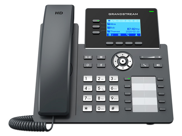Teléfono IP GrandStream GRP2604, 3 líneas, 6 cuentas SIP, Color gris.