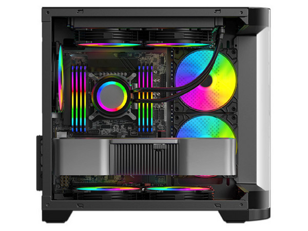 Gabinete Gamer XZEAL XZC1, Micro-ATX, Mid-Tower, Incluye 3 Ventiladores 120mm, Panel Curvo, (No Incluye Fuente de Poder), Color Negro. - imagen 2