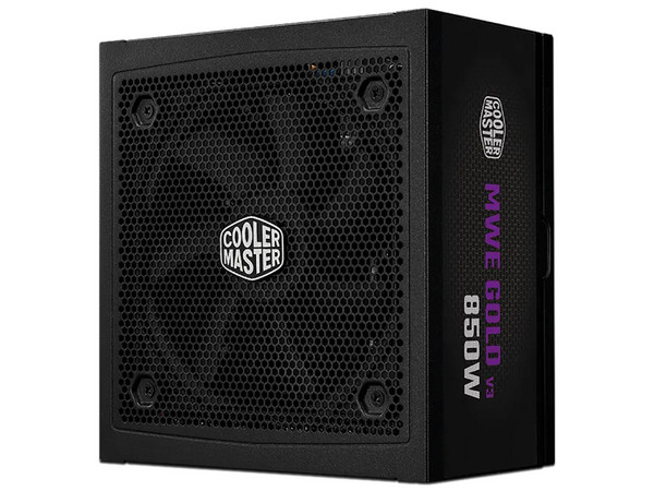Fuente de Poder CoolerMaster MWE Gold V3 de 850W, 80 Plus Gold, Color Negro.
