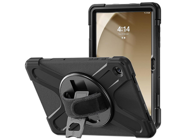 Funda Brobotix De Uso Rudo para Samsung A9+ con Giro y Correa. Color Negro.