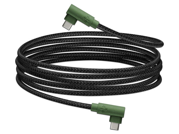 Cable USB Hune AT-ACC-CA-353-BOS, de USB-A a USB-C (M-M), Conector de 90 grados, 1.2m, Color Verde. - imagen 2