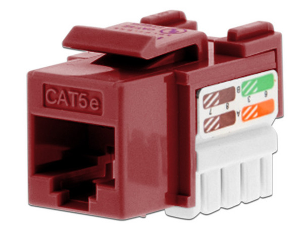 Modulo sin blindaje Nexxt Solutions, Keystone Jack Cat5e, Tipo 110, Color Rojo. - imagen 2