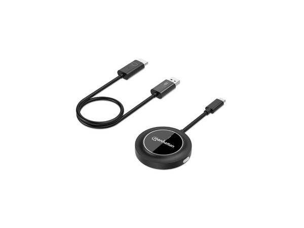 Kit para Presentación de Pantalla Manhattan 208420 Inalámbrico, USB C, HDMI, Color Negro.