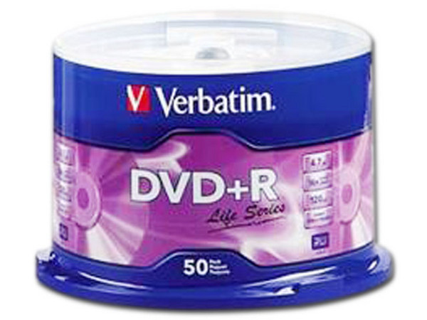 Paquete de 50 DVD+R Verbatim de 4.7 GB, 16x.