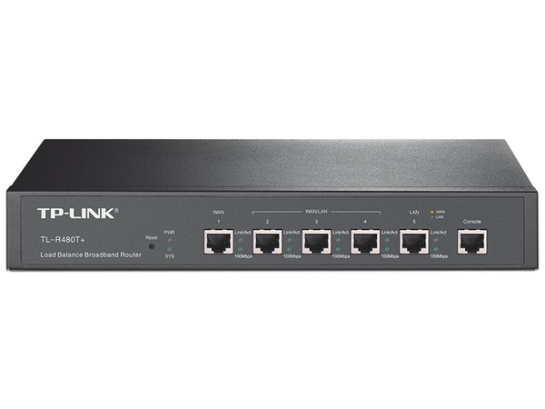 Router Balanceador de Carga de Banda Ancha TP-Link TL-R480T+, 5 Puertos RJ-45, Color Gris.