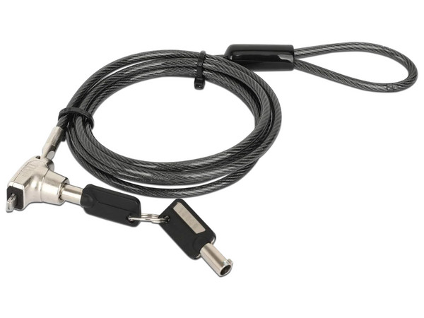 Candado de Seguridad Manhattan 44059 con Llave para Laptops, 1.5m. Color Gris.