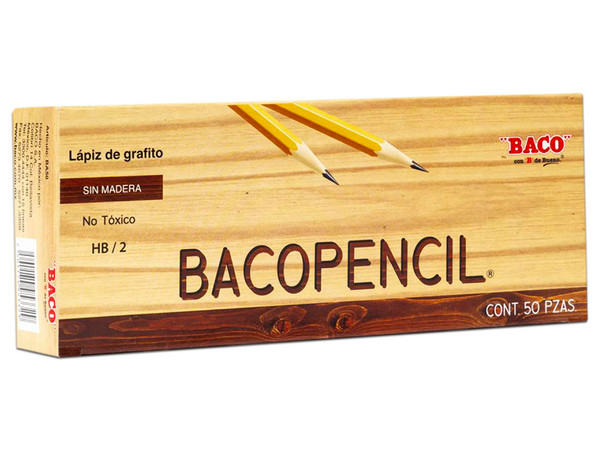 Paquete de Lápices Baco Bacopencil, 50 piezas. Color Amarillo.