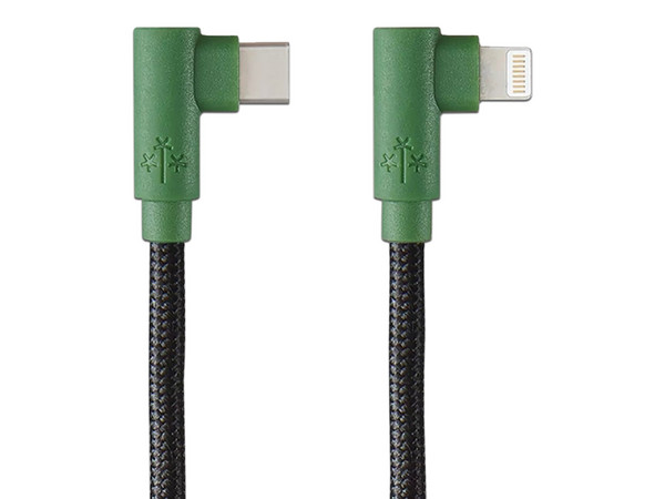 Cable USB Hune AT-ACC-CA-354-BOS, de USB-C a Lightning (M-M), Conector de 90 grados, 1.2m, Color Verde.