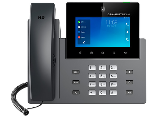 Telefono IP Grandstream GXV3450, 16 líneas SIP, Pantalla Multi Touch de 5", Cámara de 2MP (1920 x 1080), Wi-Fi 5, Android 11.