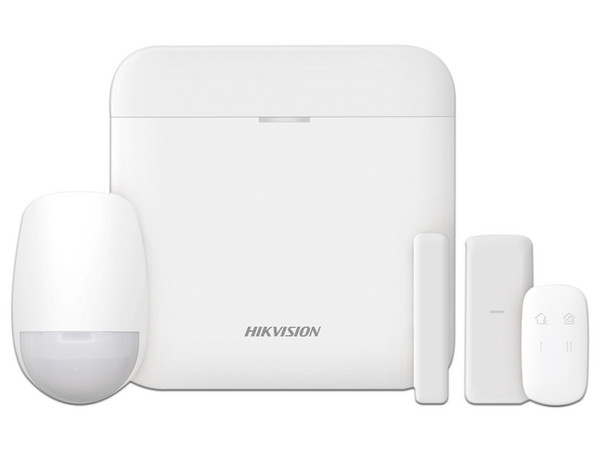 Kit de Alarma HIKVISION DS-PWA48-KS-SLIM AX PRO con GSM (3G/4G). Incluye: 1 Hub, 1 Sensor PIR, 1 Contacto Magnético y 1 Control Remoto. (Compatible con Hik-Connect P2P).