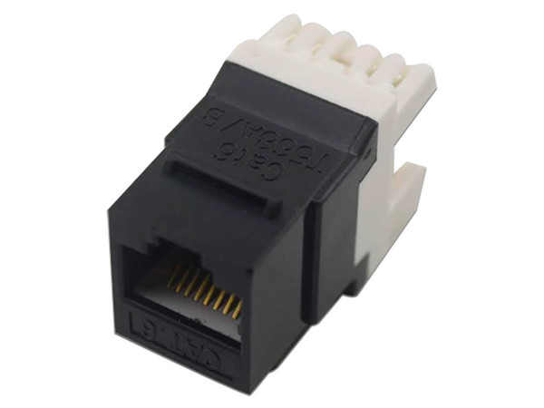 Modulo Jack LinkedPro LP-KJ-649-BK tipo Keystone, RJ-45 Cat6 con terminación en angulo 180 grados. Color Negro