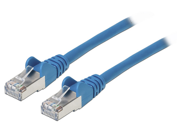 Cable de red INTELLINET, Cat6a, UTP, RJ-45 (M-M), 30cm, azul.