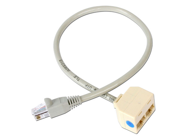 Cable Splitter RJ45 de 2x Hembra a 1x Macho, 330 mm.