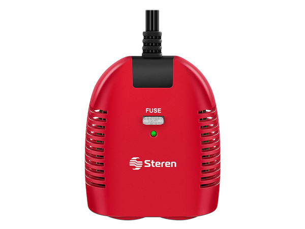 Inversor de Corriente Steren INV-150 para automóvil, 2 contactos de 3 polos, USB, 150W, 100 - 120 Vca. Color Rojo - imagen 2
