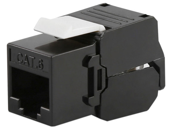 Módulo Jack Keystone LinkedPro LP-KJ-610-TTBK con terminación en ángulo 180, Cat6, Color Negro.