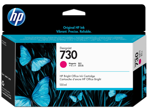 Cartucho HP 730-ML magenta, Modelo: P2V63A.