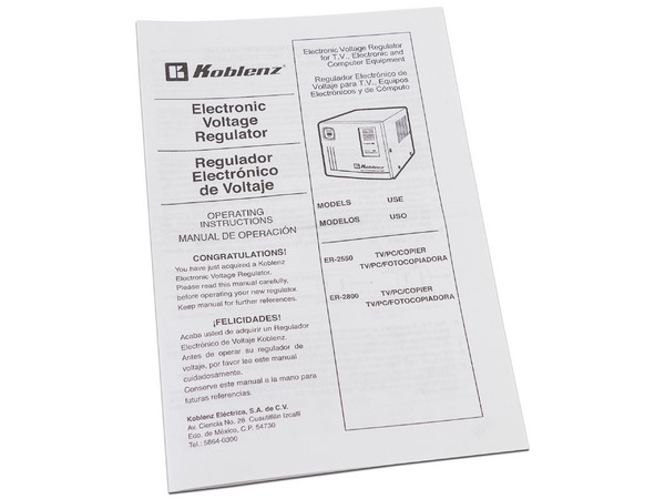 Regulador Koblenz ER-2550 2500VA/2000W con 6 contactos. (Caja abierta) - imagen 3