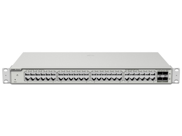 Switch Administrable Ruijie RG-NBS3200-48GT4XS de 48 puertos Gigabit 10/100/1000 y 4 puertos SFP+, Color Blanco.