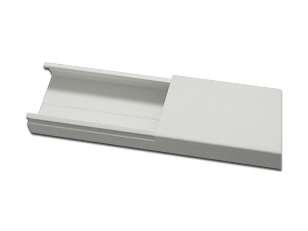 Canaleta THORSMAN TMK-1735-SD-CC, Sin división, 35 x 17 mm tramo 6 pies, Con cinta adhesiva, Color Blanco.