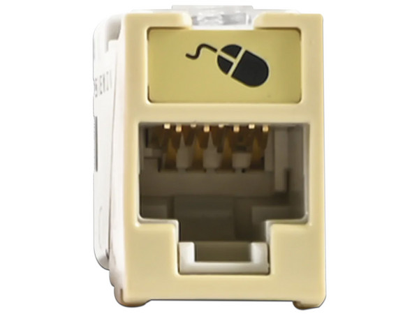 Jack Siemon UltraMAX Cat6, UTP, Montaje híbrido en Placa de Pared, Color Marfil.