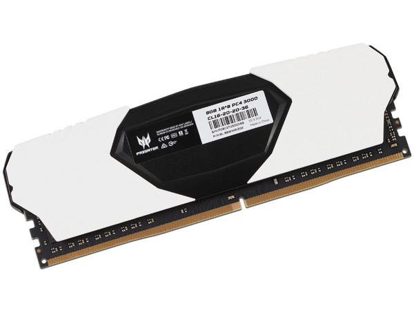 Memoria DIMM Acer Predator Talos Heatsink, DDR4 PC4-24000 (3000MHz), CL19, 8GB. Color Blanco/Negro. - imagen 2