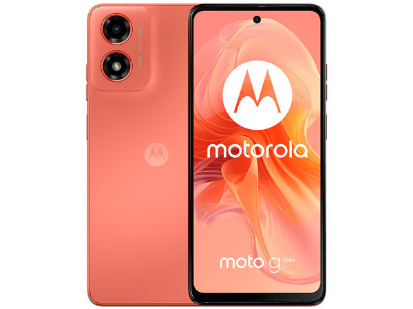 Smartphone Motorola Moto G04s: Procesador Unisoc T606 (hasta 1.6 GHz), Memoria RAM de 4GB, Almacenamiento de 64GB, Pantalla LED Multi Touch de 6.6" HD+, Bluetooth 5.0, Wi-Fi 5, Cámara Principal de 50MP, Android 14, Color Naranja.