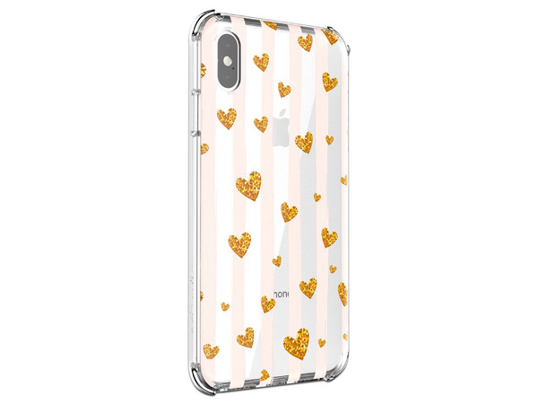 Funda Ballistic Jewel Mirage de uso rudo, para iPhone XS MAX con diseño de Corazones.