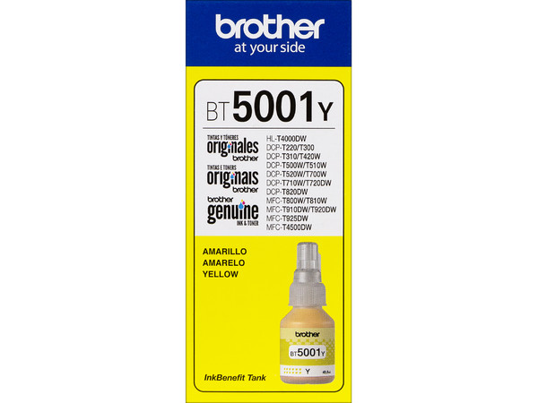 Botella de Tinta Brother, color Amarillo, Modelo: BT-5001Y, Alto Rendimiento. - imagen 3