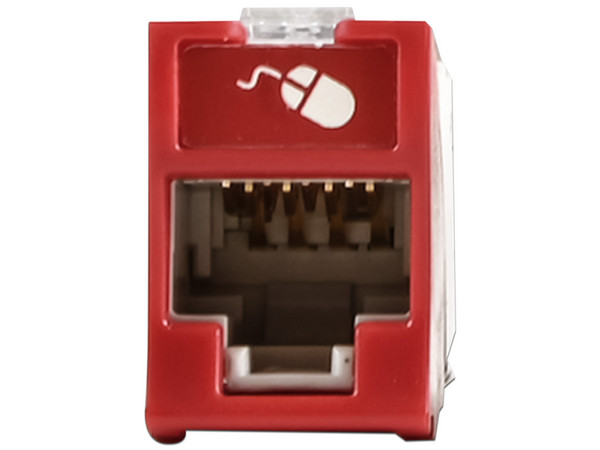 Jack Siemon UltraMAX Cat6, UTP, Montaje híbrido en Placa de Pared, Color Rojo.