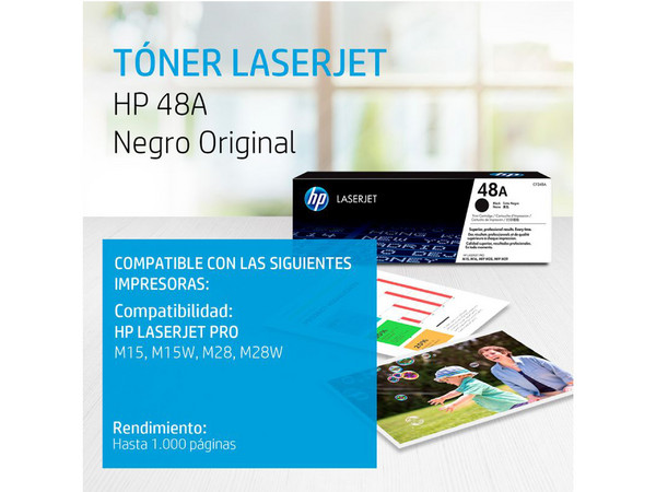 Tóner para impresora HP 48A LaserJet, Color Negro, (CF248A). - imagen 2