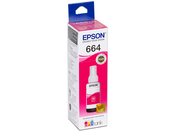 Botella de Tinta Magenta Epson T664, Modelo: T664320.