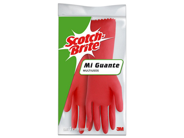 Guante Multiusos 3M Scotch Brite. Color Rojo.