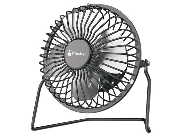 Mini Ventilador Nextep de Escritorio Metalico, NE-690. Color Negro.