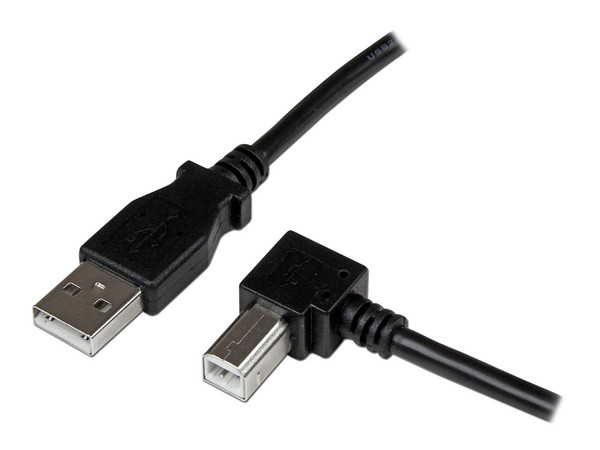 Cable adaptador USB para impresora USB A (M) a  USB B (M) en ángulo derecho, 1m.