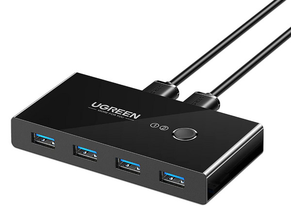 Hub USB UGREEN de 2 puertos USB  a 4 puertos USB 3.0, Incluye 2 cables USB de 1.5 m. Color Negro. - imagen 3