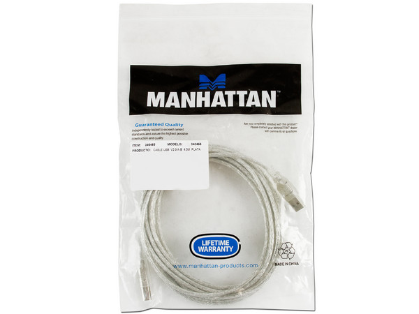 Cable Manhattan USB 2.0 A macho/ B macho de 4.5 Mts. para Impresora y Escáner                            - imagen 2