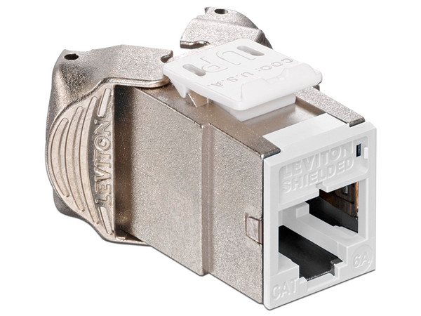 Conector Jack Blindado Leviton Atlas-X1, RJ-45 Cat6a. Color Blanco